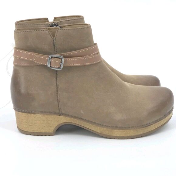 Dansko Shoes - Dansko Brook Booties Ankle Boots Womens Size 37 Distressed Brown Leather Fall